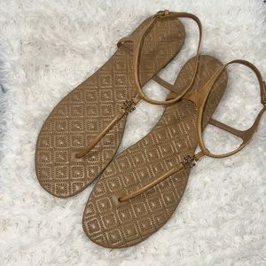 Tory Burch Beige Marion Quilted Sandals, sz 12 fit more like an 11 won once